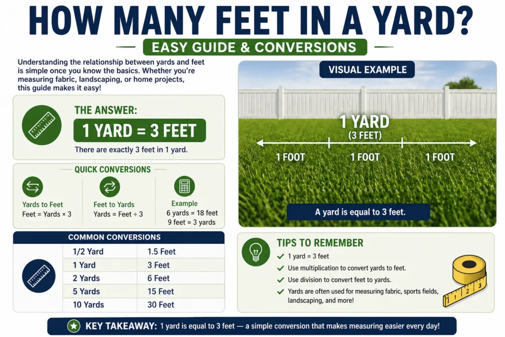 How Many Feet in a Yard? Easy Guide & Conversions
