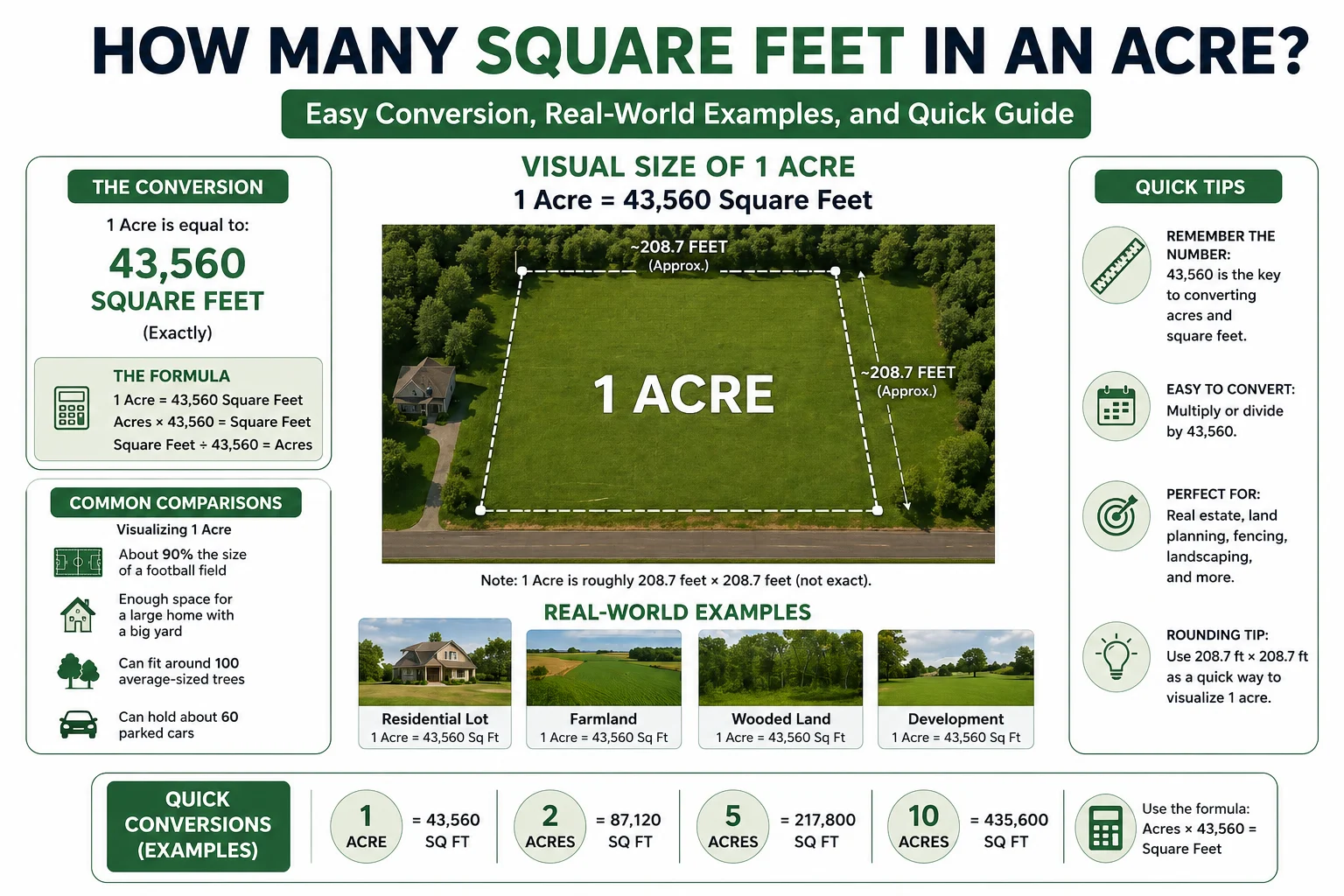 how many square feet in an acre