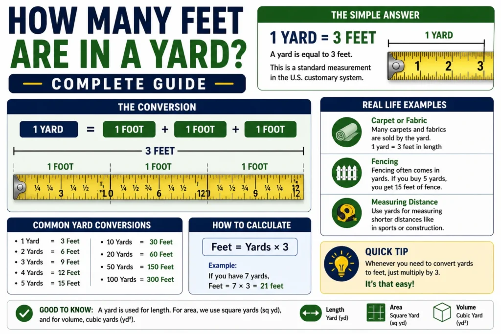 how many feet are in a yard