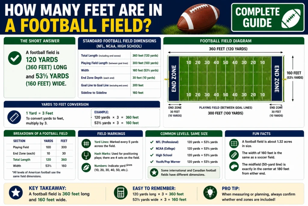 how many feet are in a football field