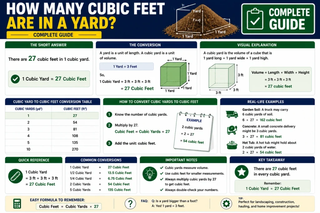how many cubic feet are in a yard