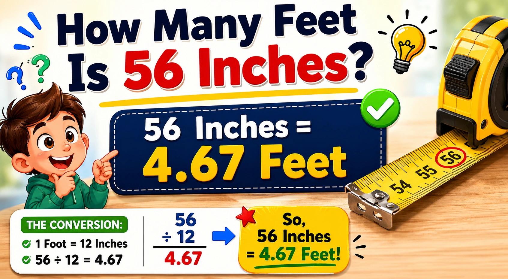 How Many Feet Is 56 Inches? Easy Conversion Guide