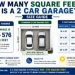 how many square feet is a 2 car garage