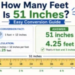 how many feet is 51 inches