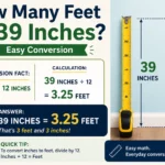 how many feet is 39 inches