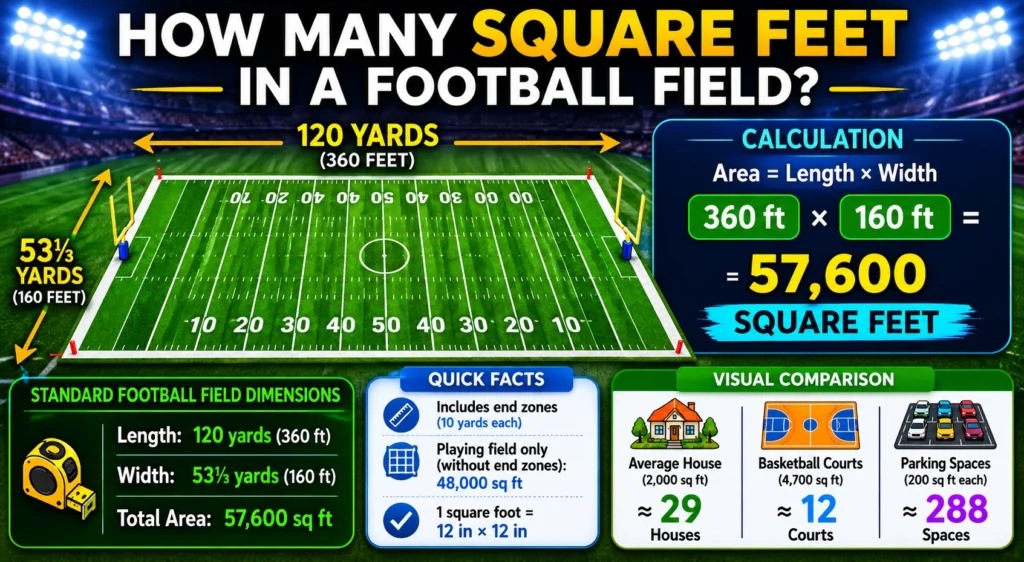 how many square feet in a football field
