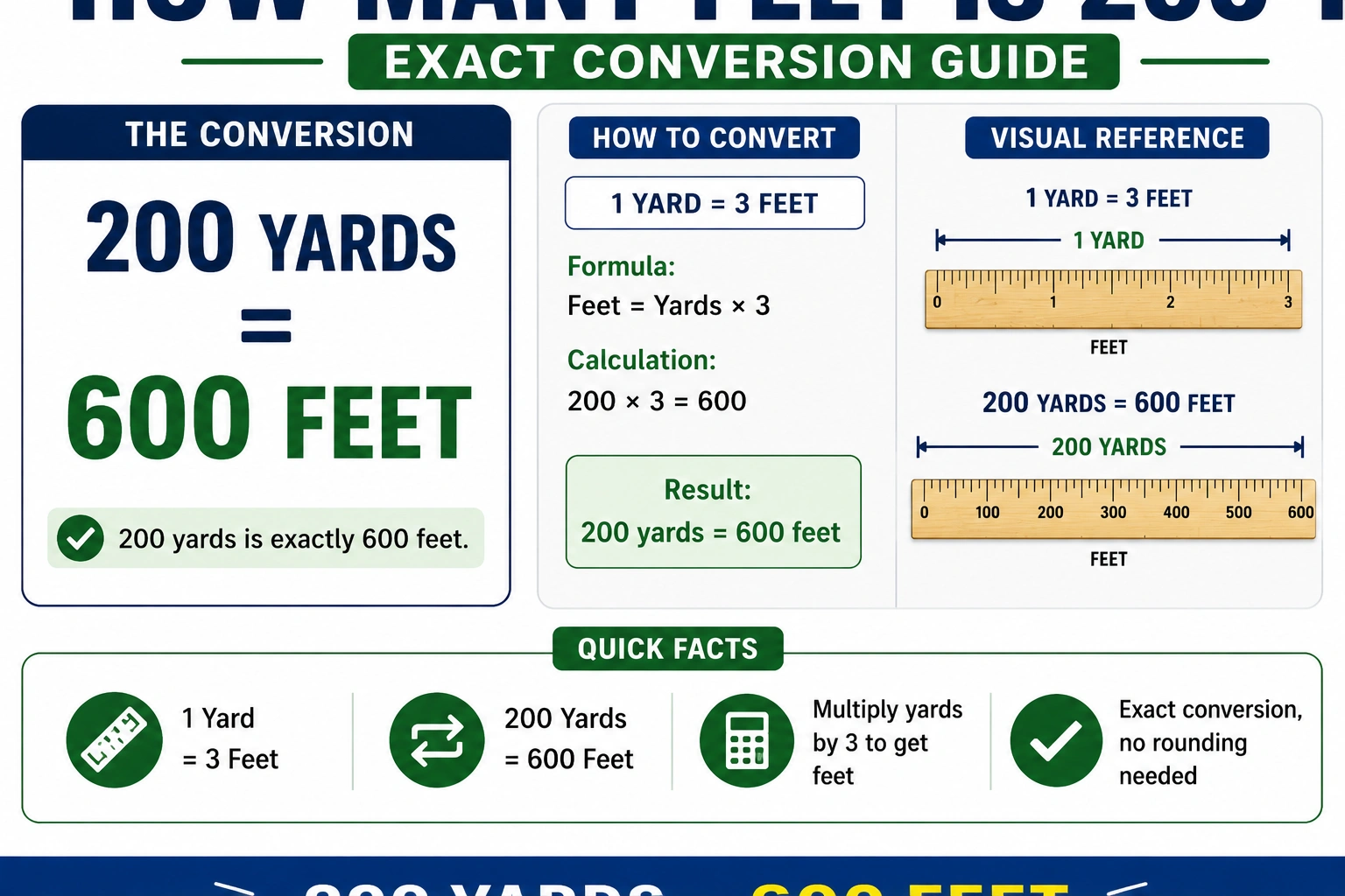 how many feet is 200 yards