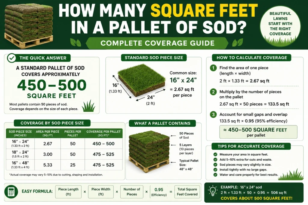 how many square feet in a pallet of sod