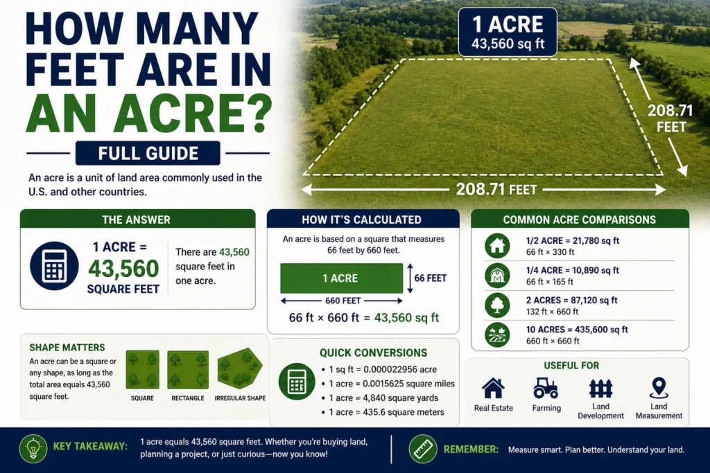 how many feet are in an acre