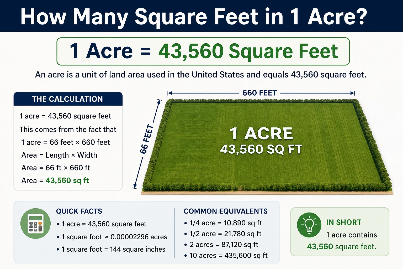 how many square feet in 1 acre