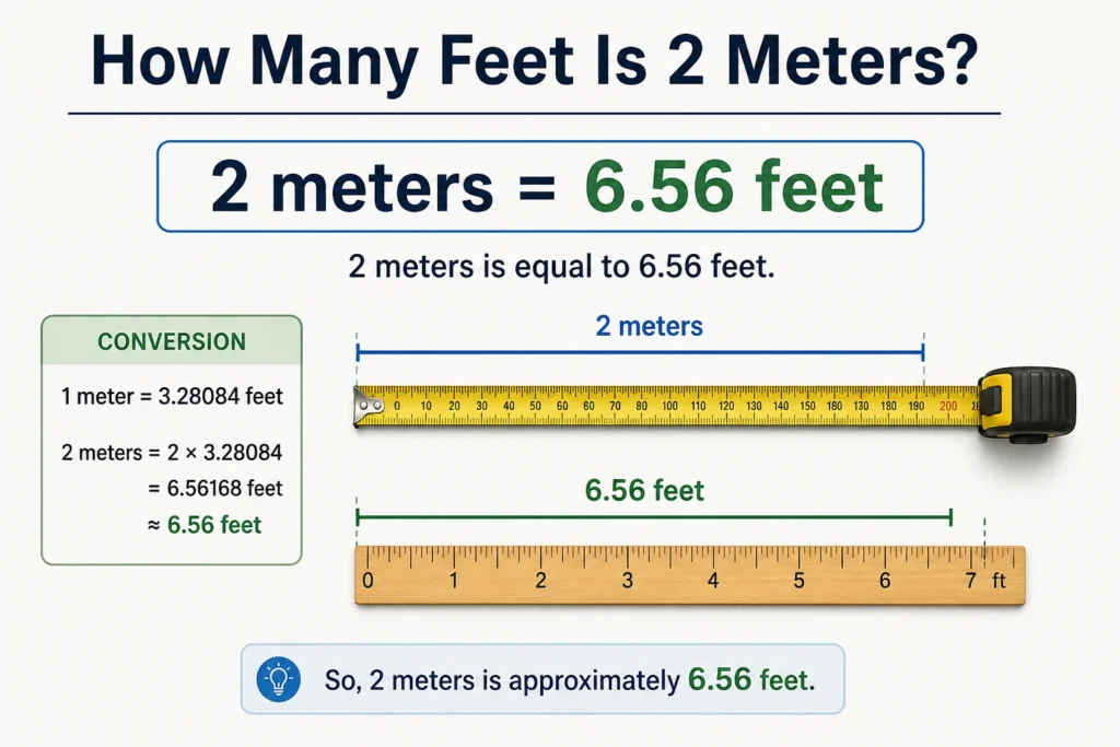 how many feet is 2 meters