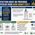 fall protection must be provided for scaffolds over how many feet?