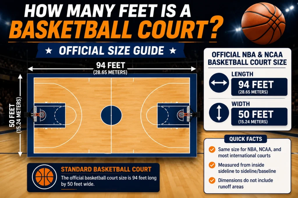 how many feet is a basketball court?