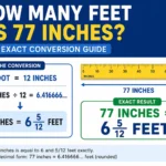 how many feet is 77 inches