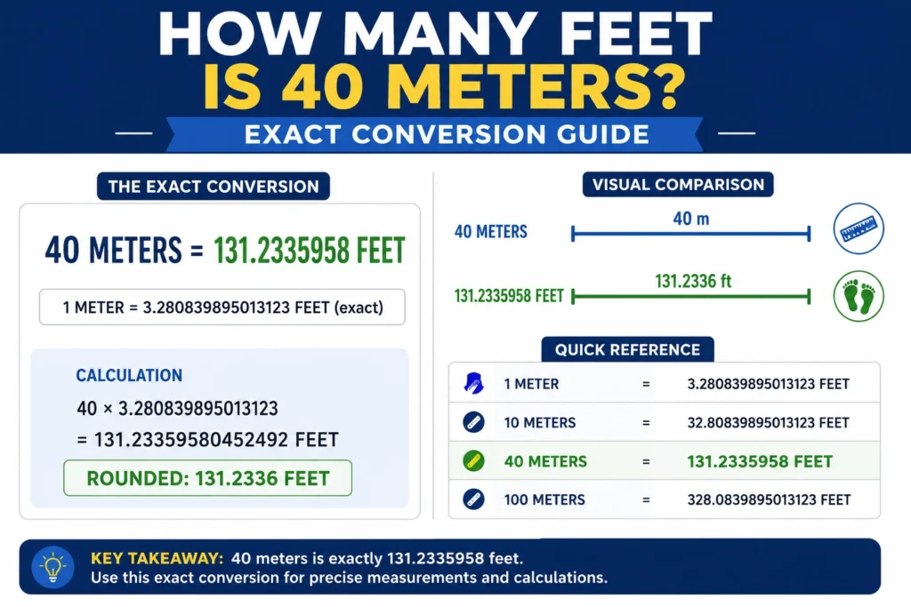 how many feet is 40 meters