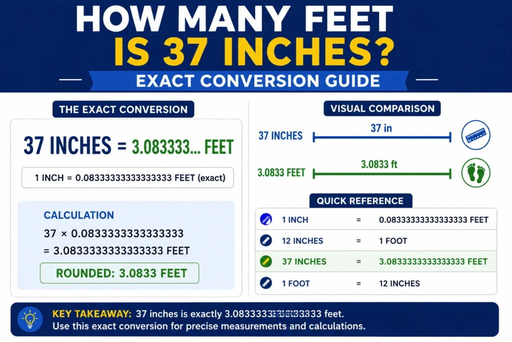 how many feet is 37 inches