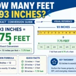 how many feet is 93 inches