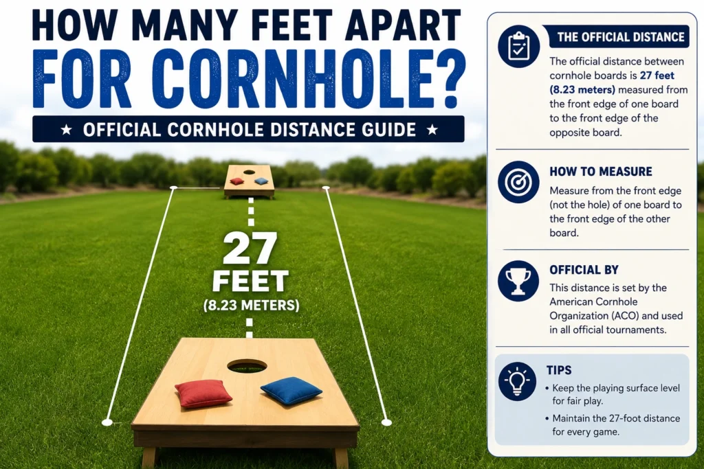 how many feet apart for cornhole