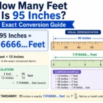 how many feet is 95 inches