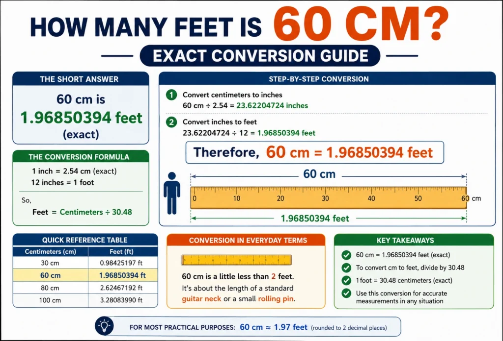 How Many Feet Is 60 CM
