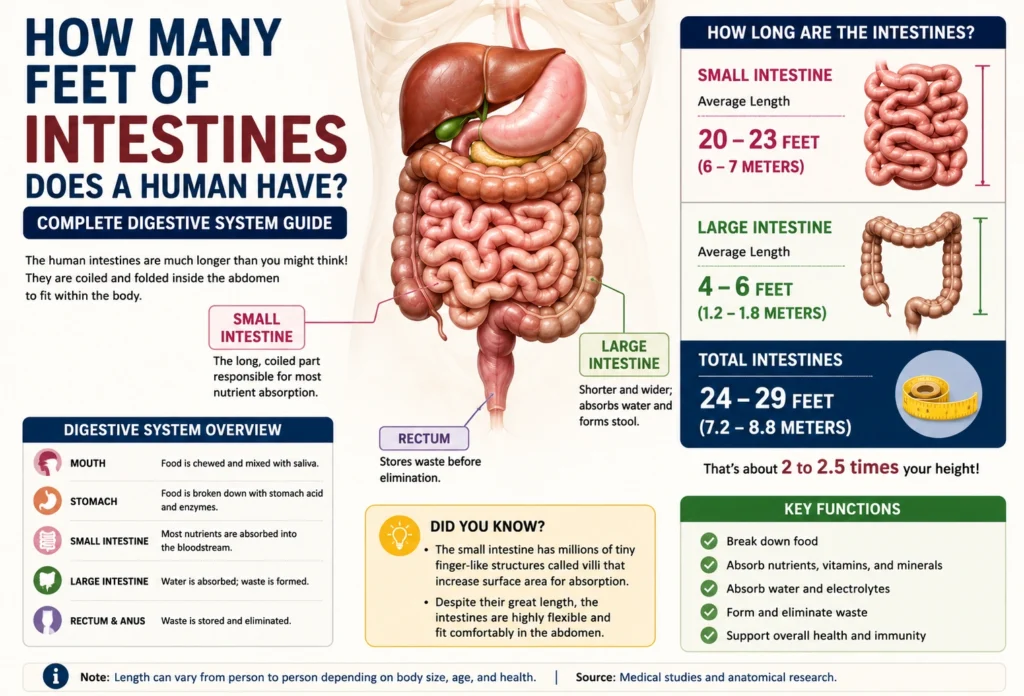 How Many Feet of Intestines Does a Human Have