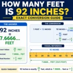 how many feet is 92 inches