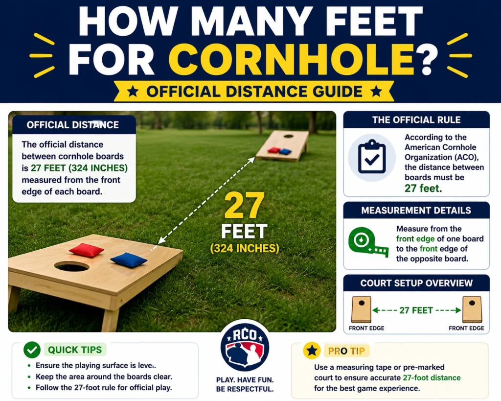 how many feet for cornhole