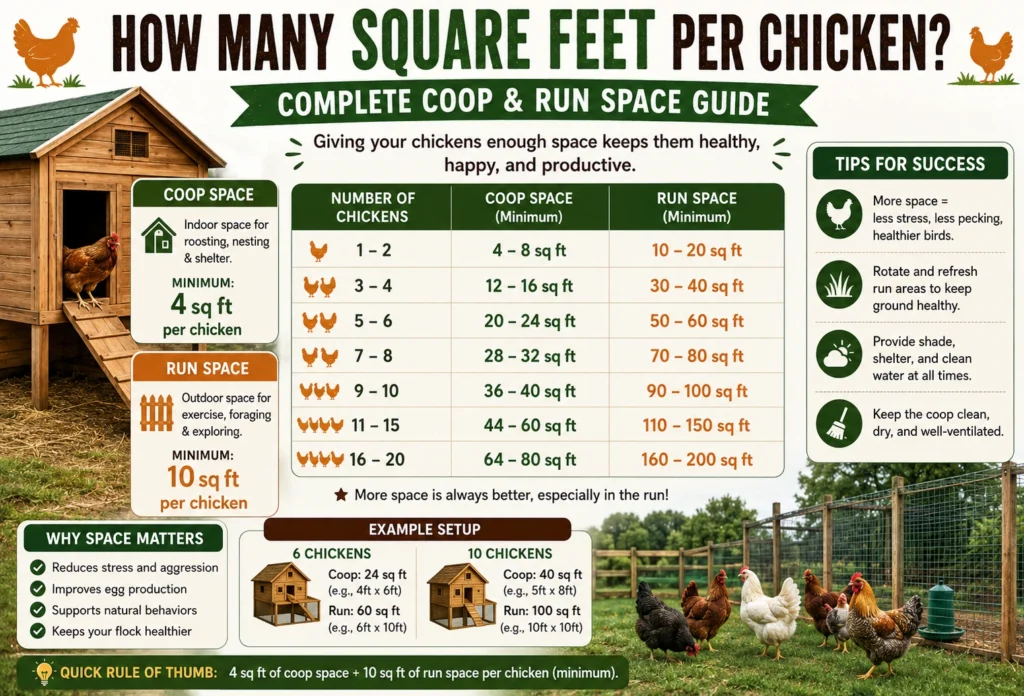 how many square feet per chicken