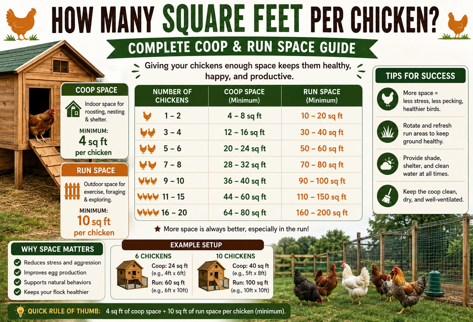 how many square feet per chicken
