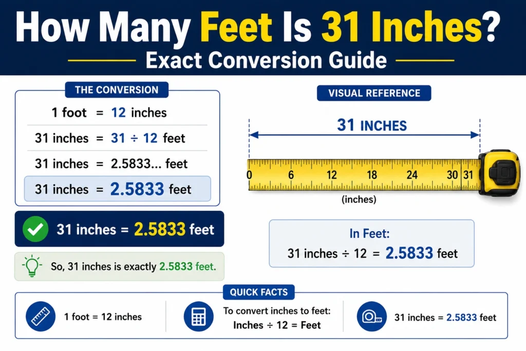 How Many Feet Is 31 Inches