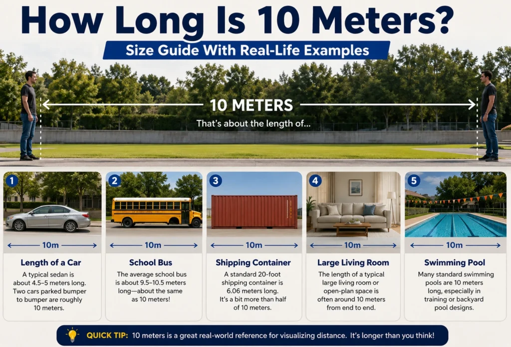 how long is 10 meters