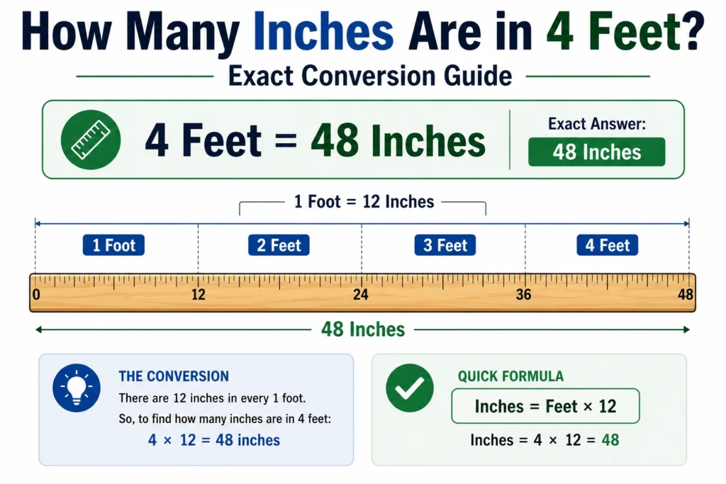 how many inches are in 4 feet