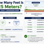 how many feet is 25 meters