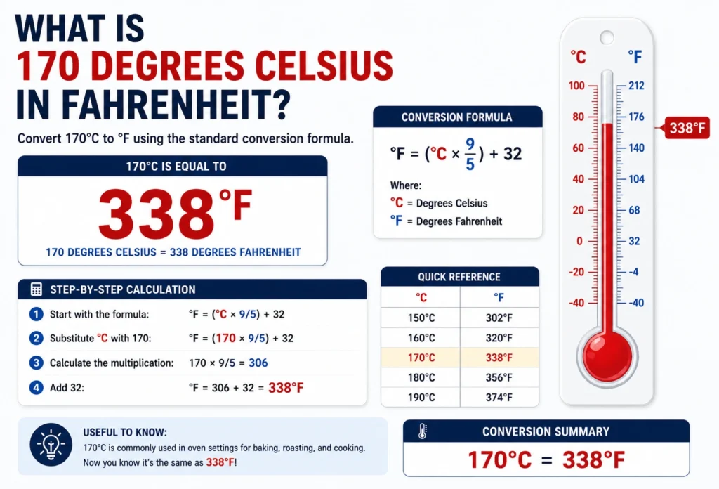 what is 170 degrees celsius in fahrenheit