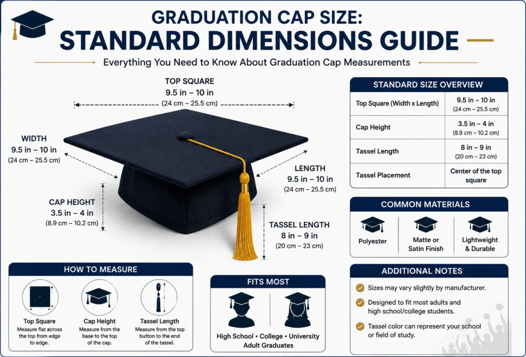 graduation cap size