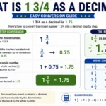 what is 1 3 4 to decimal