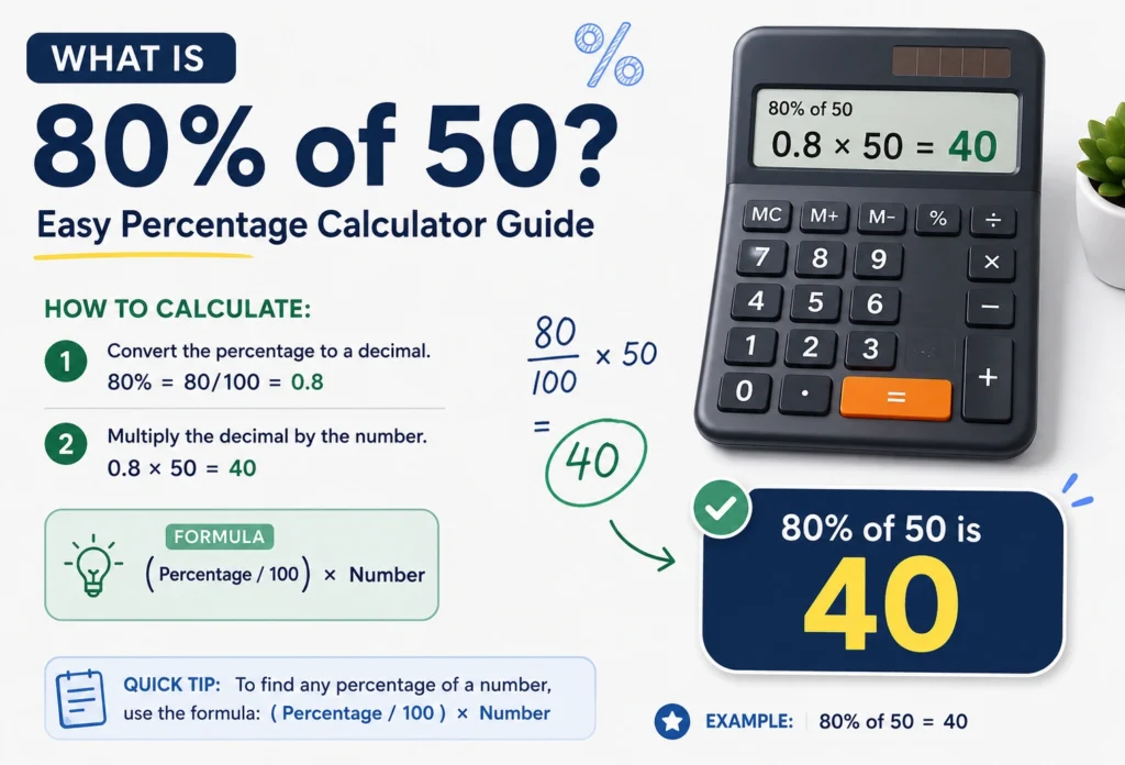 What Is 80% of 50