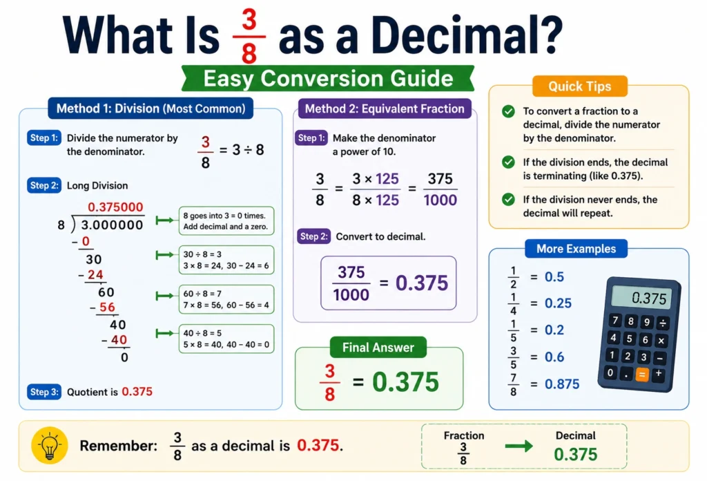 What Is 3/8 as a Decimal? Easy Conversion Guide