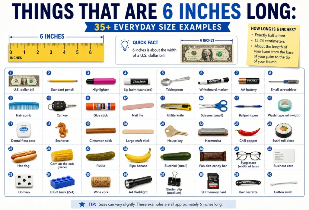 things that are 6 inches long