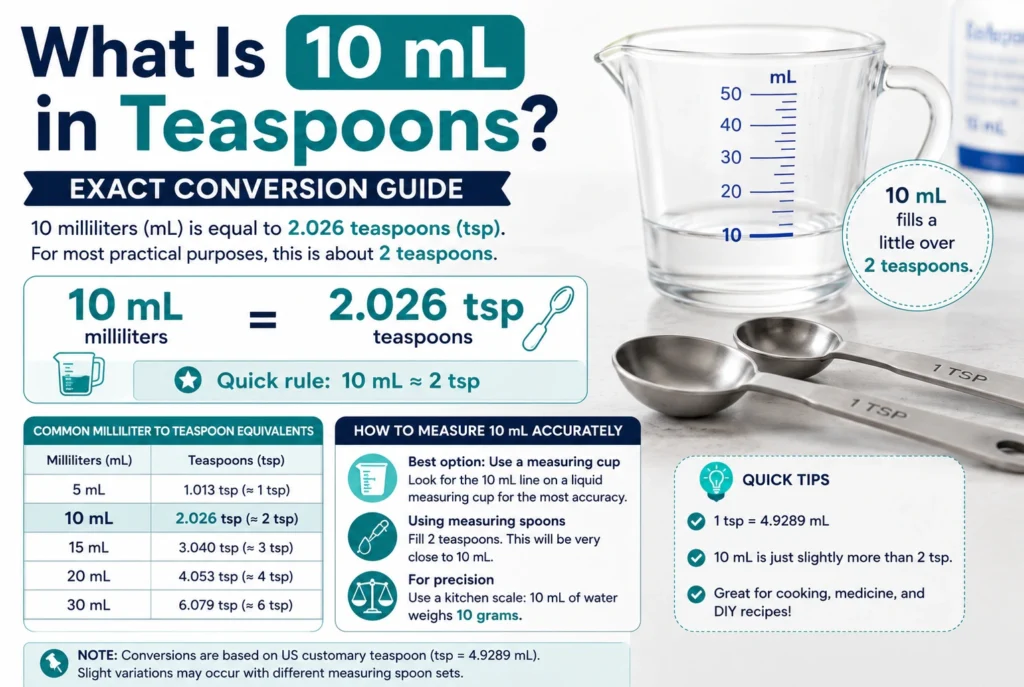what is 10 mL in teaspoons