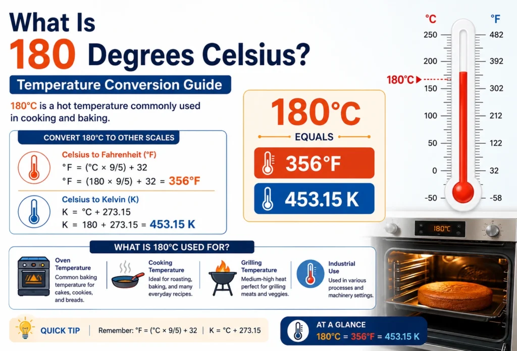 what is 180 degrees celsius