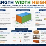 length width height