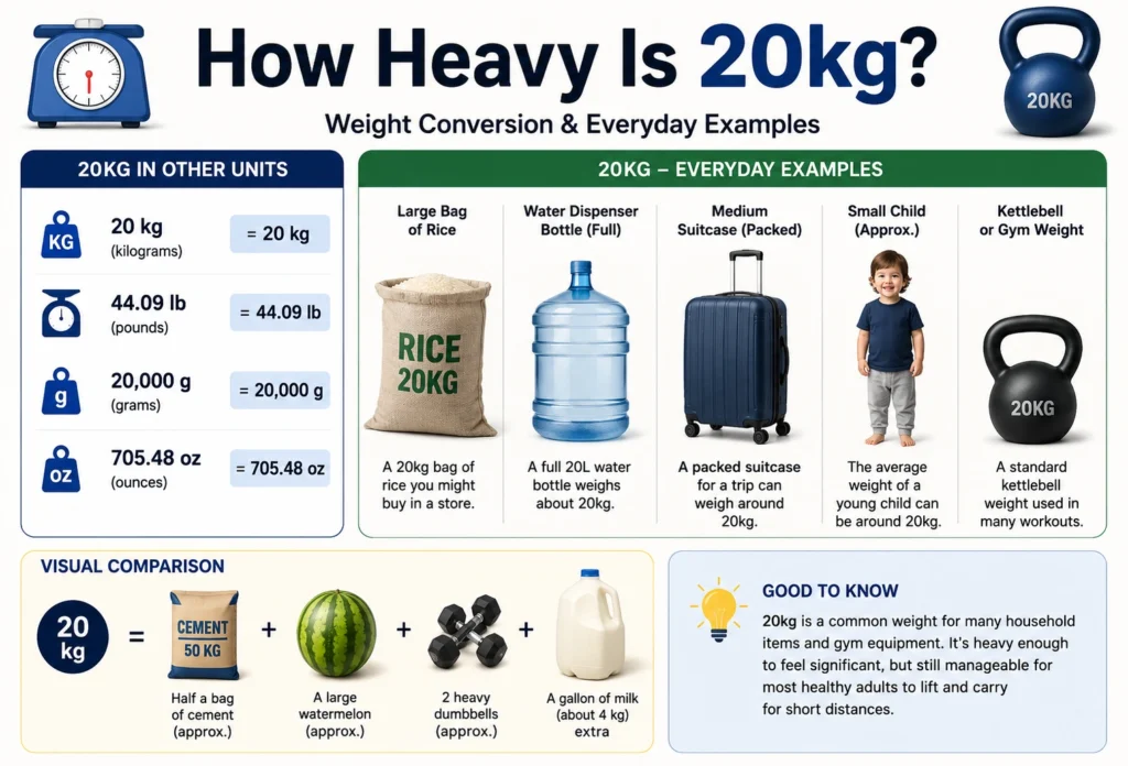how heavy is 20kg