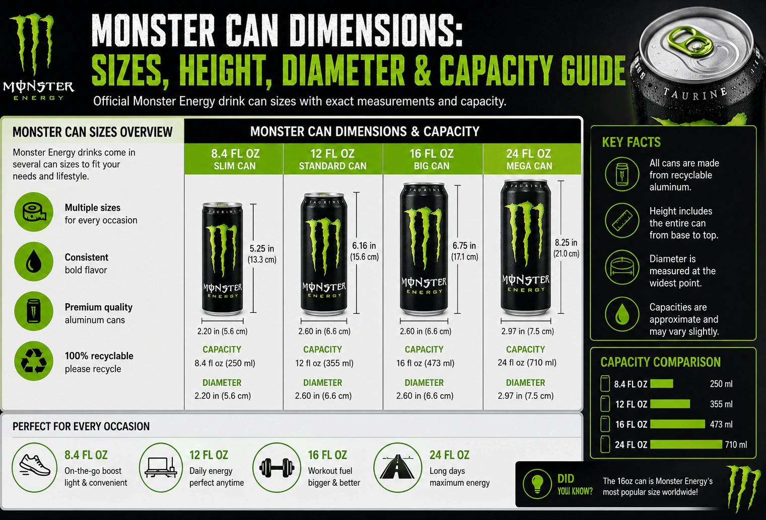 Monster can dimensions