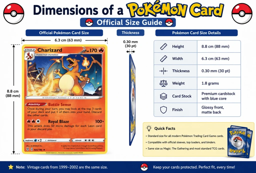 dimensions of a Pokémon card