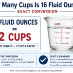 how many cups is 16 fluid ounces