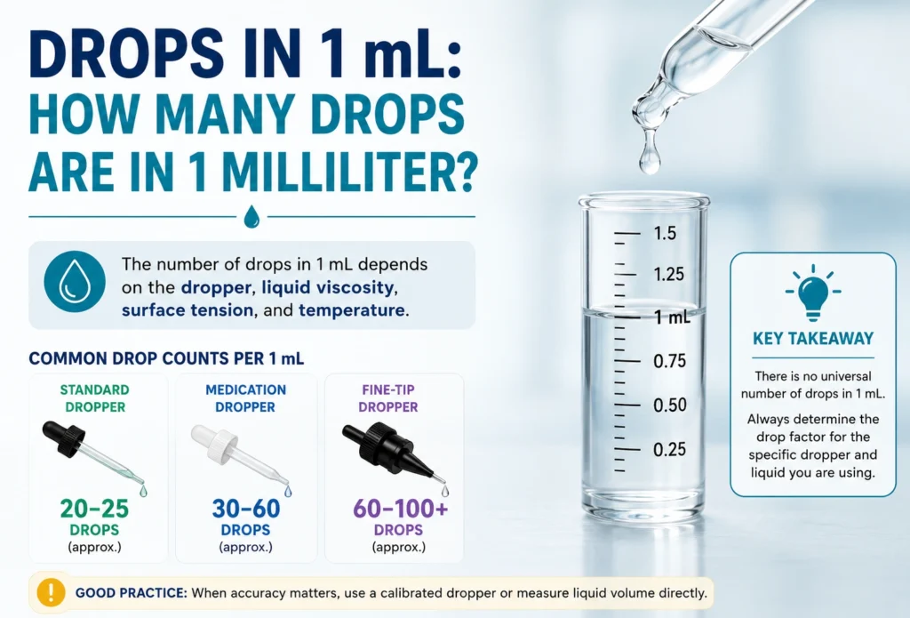 how many drops are in 1 mL