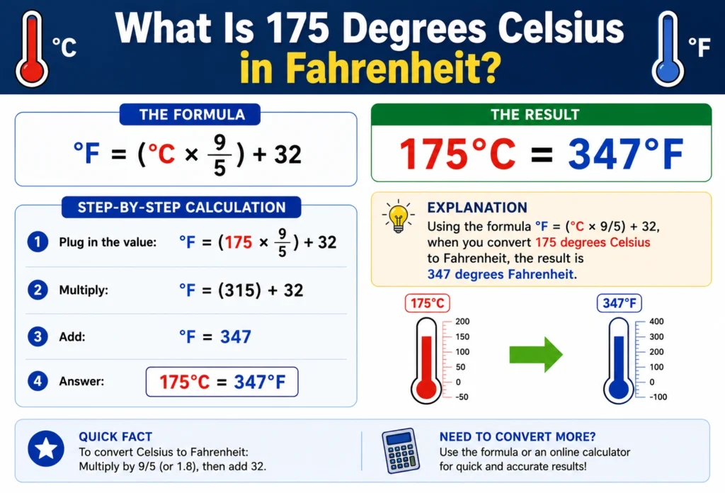 what is 175 degrees celsius in fahrenheit