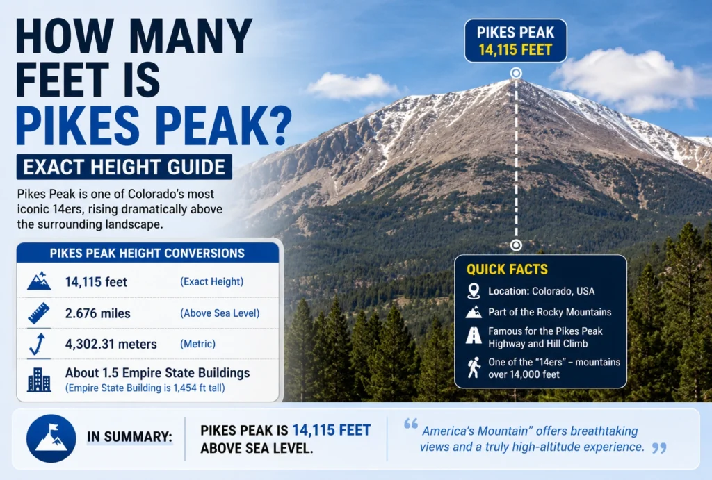 How Many Feet Is Pikes Peak