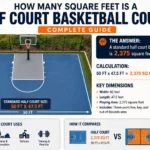 how many square feet is a half court basketball court